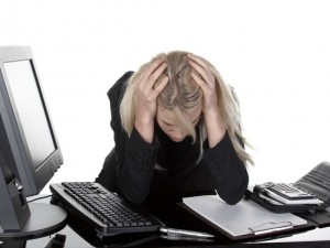 Beautifull business woman tired at work